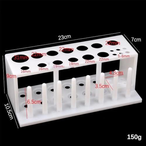 Support de tubes robuste en plastique rigide blanc avec étagère multi-trous