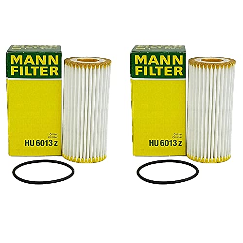 Mann Pair Set Of 2 Engine Oil Filters Cartridges For Audi Porsche Vw A3 Quatt...