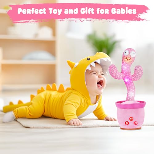 Image of SANJOIN Dancing Talking Cactus Toy for Baby Toddlers, Baby Girl Toys with Adjustable Volume, Mimicking, Recording & Singing. Baby Toys for Girls, Interactive Baby Gifts for Girl & Boy