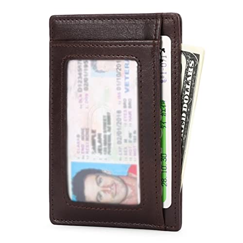 Carteira de couro masculina, anti-magnético RFID, porta-cartões, cartão bancário, carteira de motori