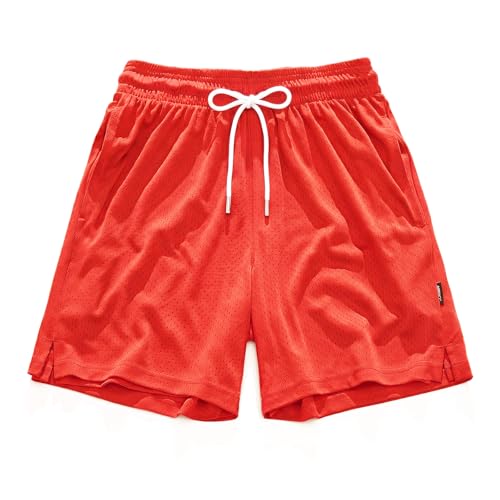 AIMPACT Men's 7" Inseam Mesh Basketball Shorts, Red L