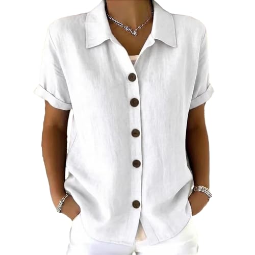 Haut à manches courtes pour femme ample en couleur pure style décontracté chic