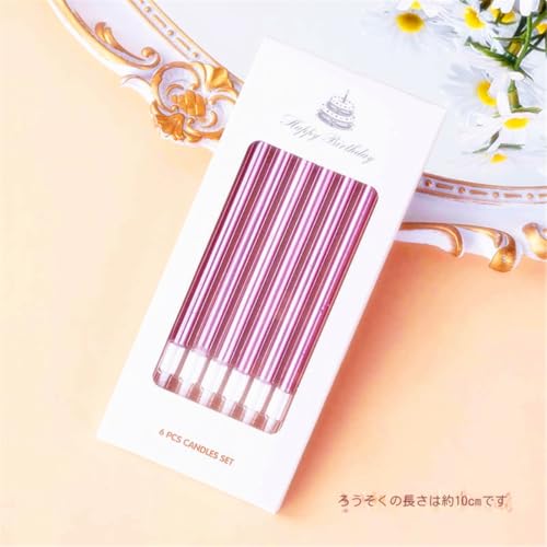 ゴールドの直杆バースデーケーキキャンドル 長いスティックろうそく (メッキ) [2]