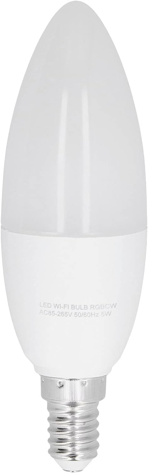 E14 5W RGB Candle Light Bulb, WiFi APP Control, AC 85-265V, 50 / 60Hz - Energy Efficient, Durable PC + Aluminum, Smart Home Lighting