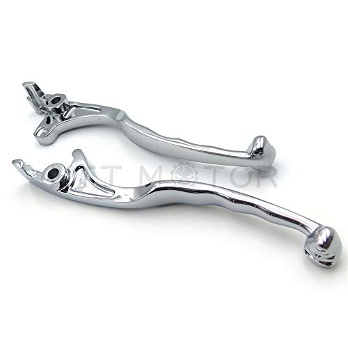 HTTMT MT241-010- Chrome Brake Clutch Skull Hand Levers Compatible with Kawasaki Vulcan 1500 1600 2003-2008