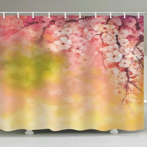 Rideau de douche floral en polyester imperméable pour baignoire - 3