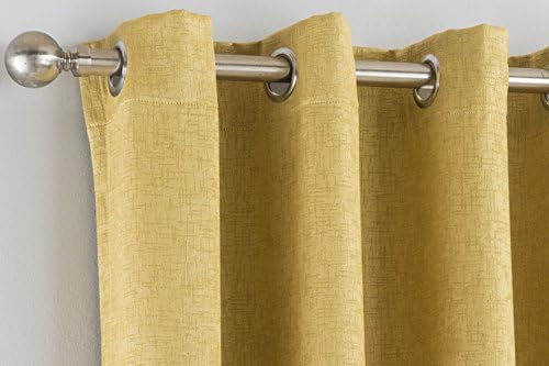 Enhanced Living Vogue Ochre, Lined Eyelet Curtain, Ring Top, Thermal, Blockout Curtain (Width - 46" (117cm) x Drop - 90" (229cm))