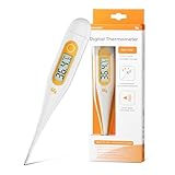 Termómetro digital, termómetro médico, conmutable rápido y preciso C/F, termómetro oral para adultos y niños bebé, naranja