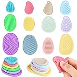 12 Pack Fidget Toys Sensory Stone with Different Patterns,Textured Soft Stone, Silicone Worry Stone for Autism Kids,Fidget Stress Toys, Calming Toys for Anxiety Relief