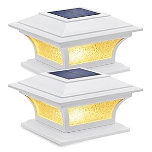 Siedinlar Solar Pfostenkappen Licht, Solarleuchten für Außen 2 Modi LED Licht Wasserdicht Decor für 7×7 8×8 9×9 Holzpfosten Zaun Patio (2 Stück)
