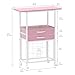 VENNQD Organizer and Storage Stand Compatible with Cricut Machines,Rolling Storage Cart/Shelf with 24 Vinyl Roll Holders，2 Fabric Drawer,Accessories Holder,Tool Hook for Craft Room Home (Pink)