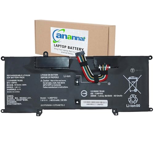 anannal 互換 For SONY VJ8BPS52 【7.6v ・4610mAh】ブラック対応用 高性能 ノートパソコン 互換 バッテリー