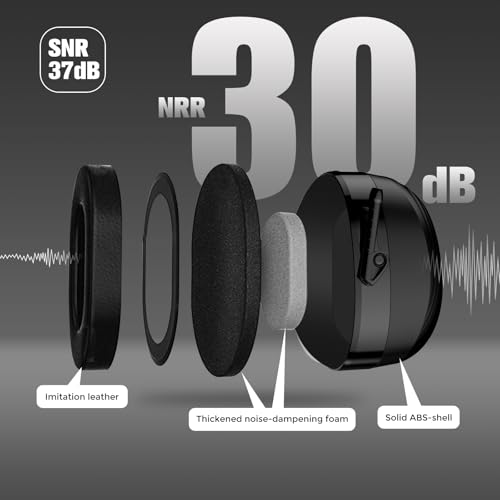 Image of ProCase Extra Large SNR 37dB Noise Cancelling Headphones NRR 30dB Ear Muffs | Hearing Protection for Adults Noise Reduction, Wide Size Adjustment and Comfortable