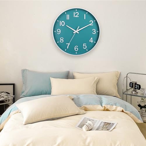 HZDHCLH Teal Wall Clocks Battery Operated,12 inch Silent Non Ticking Modern Wall Clock for Living Room Bedroom Kitchen Office Classroom Decor HZDHCLH Teal Wall Clocks Battery Operated,12 inch Silent Non Ticking Modern Wall Clock for Living Room Bedroom Kitchen Office Classroom Decor