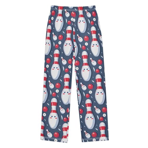 Pajama Bottoms, Bowling Pin Cute Sleeping Pant Lounge Wear Elastic Waist Long Pants Sleepwear Pjs