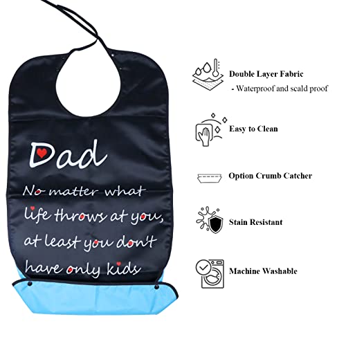 Adult Bibs For Eating -3 Pack Velcro Waterproof Adult Bibs And 1 Pack A Bib To Express Love #TOP7