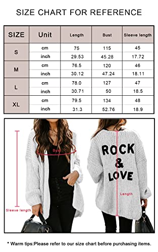 Prettygarden Women’s Solid Color Long Sleeve Cardigan Casual Soft Knit Sweaters Draped Open Front Cardigan Sweaters Coats (Grey, X-Large, X_L) #TOP5