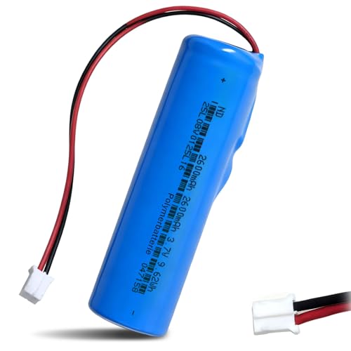 Batería recargable de iones de litio de 3,7 V 2600 mAh con conector XH2.54/2P. Comprueba antes de comprar la polaridad del dispositivo y del conector (1 pieza, 2600 mAh PH2.0)