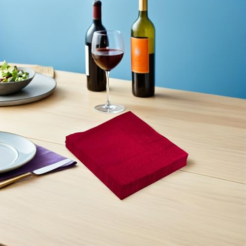 Servilletas desechables de papel rojas de 2 capas para catering y bodas 6