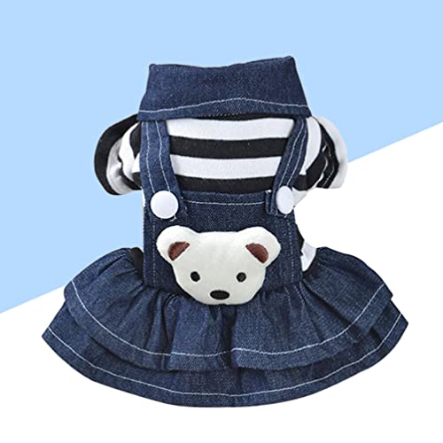 UKCOCO Vestidos Jeans Para Cães Alça Para Roupas De Animais De Estimação Vestido De Urso Saia Para T