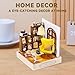 Kisoy Dollhouse Miniature with Furniture Kit, DIY 3D Wooden DIY House Kit with Dust Cover,Handmade Tiny House Toys for Teens Adults Gift(Leisurely Moment)
