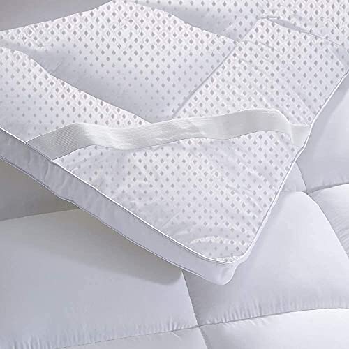 Image of Fitmat Premium Imported Super Microfiber Mattress Topper and Mattress Padding | 600 GSM| Hypoallergenic and Antimicrobial | Super Soft | Better Sleep | (72 * 72, White)