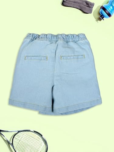 Image of KiddoPanti Girls Denim Over Lap Shorts