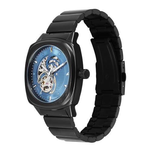 Image of Fastrack Automatics 3.0 Analog with Blue Dial Black Stainless Steel Metal Strap Watch for Men - 3333NM01