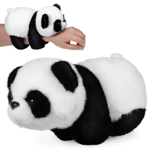 TOYANDONA Animal Slap Bracelet, 1pcs Panda Slap Bracelet Stuffed Animal Plush Hugger Panda Wristband for Kids Birthday Jungle Party Favors