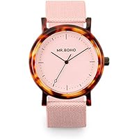 MR. BOHO Reloj Analógico para Adultos Unisex de Cuarzo con Correa en Tela 55-AC2