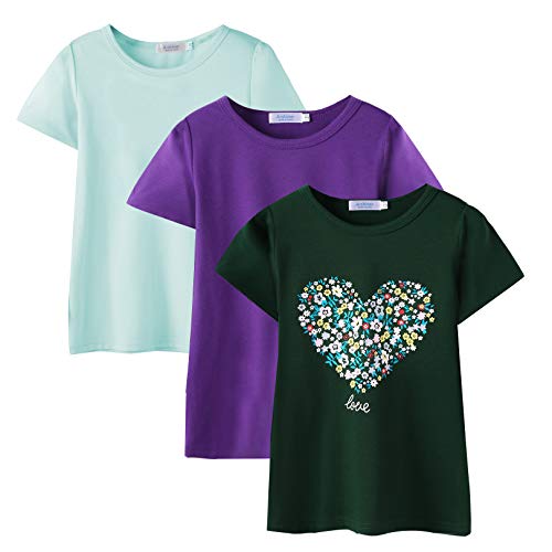 Arshiner Girls Casual Tunic Tops Short Sleeve Loose Soft Blouse T-Shirt for 6-7 Years