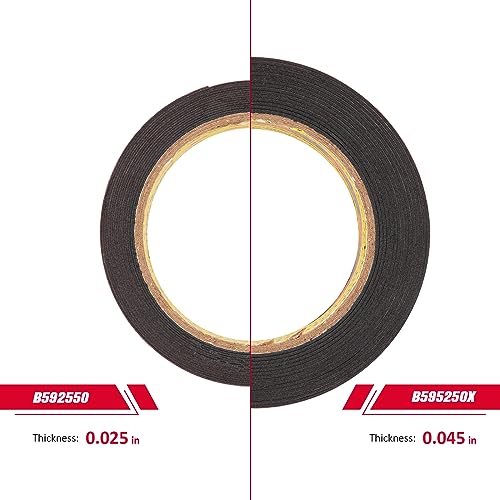 3M Doppelseitiges Klebeband Montageband 12.5mm x 4.7m Schwarz 1 Rollen 0.6mm dick 5925 Schaumstoffband Schwerlast Extra Stark für Auto Dekoration Heim Büro