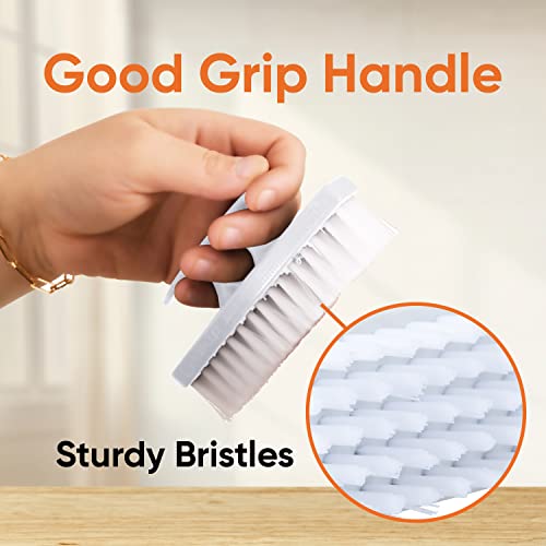 Superio Nail Brush Set (6 Pack) Cleaner With Handle, Durable Brush Scrubber To Clean Toes, Fingernails, Hand Scrubber All Surface Cleaning, Heavy Duty Scrub Brush Stiff Bristles (White- Grey- Blue) #TOP2
