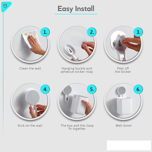Image of Zephorus Plastic Toothbrush Holders for Bathroom | Wall Mounted Toothbrush Holder | Toothbrush Holders for Toothbrushes | Bathroom Shelf for Wall (3 Toothbrush Holder)