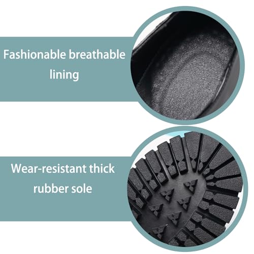 Men's Patent Leather Chunky Platform Retro Oxford Shoes Classic Round Toe Lug Sole Non-Slip Height-Enhancing Lace-Up Business Work Wedding Formal Shoes4