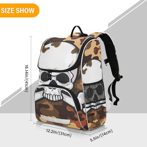 Mochila infantil reflectante con diseño de camuflaje de calaveras 3