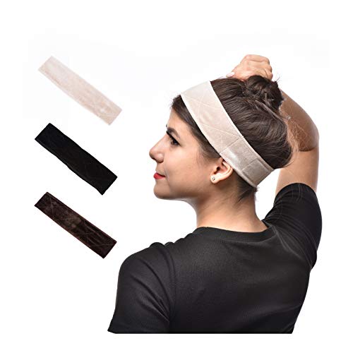 FIND BEAUTY Wig Grip Headband Velvet Adjustable Comfort Elastic Band Non-Slip for Wigs (Beige)