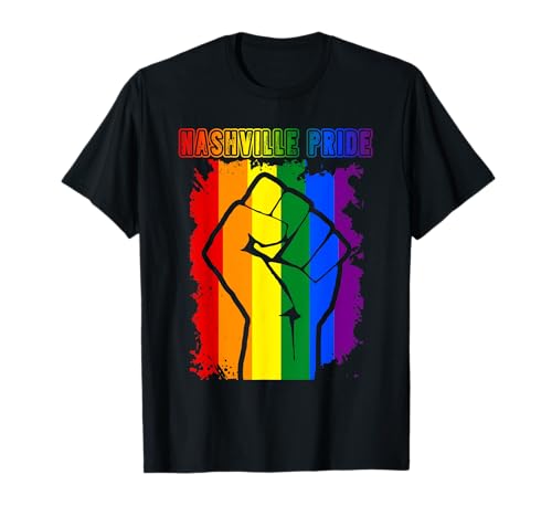 Nashville LGBT Pride Month LGBTQ Rainbow Flag For Gay Camiseta