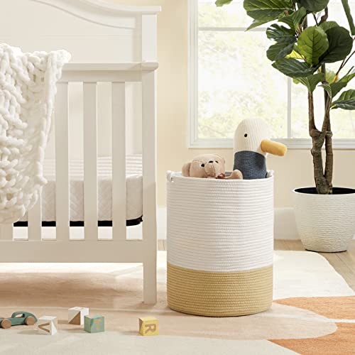 Ubbcare Large Cotton Rope Woven Basket 18 In X 14 In, Nursery Hamper Laundry Basket With Handles, Storage Bins For Toys And Blankets #TOP1