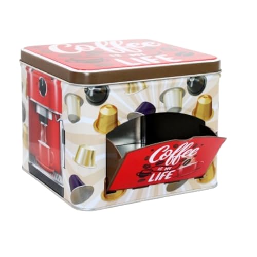 Cassetto Box Portacialde in Metallo per Caffè, Organizzatore per Capsule 15 X 15 X 12,5 cm