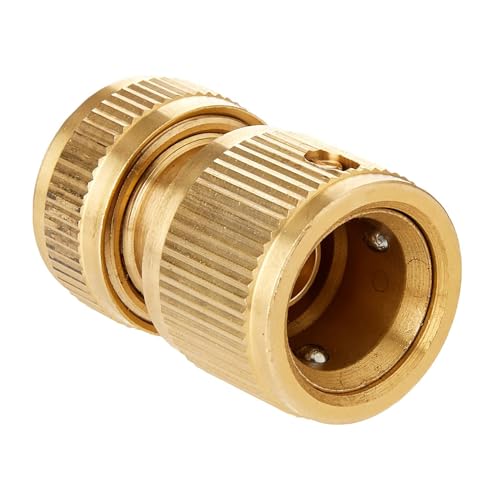 Uni-Fine 4 Pieces 1/2 Inch Garden Hose Quick Connector Brass Quick Hose End Connector Garden Hose Nozzle Connect Kit for Kitchen Garden Outdoor Hose Pipe Tool - Image 3
