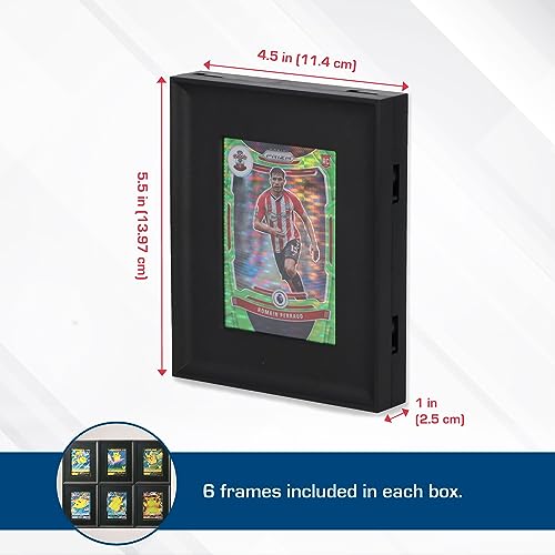 BCW Interlocking Card Frames - Black - Pack of 6 | Fits Toploaders and Magnetic Card Holders | Interlocking Frames Ideal for Collectibles, Trading Cards, and Memorabilia | Wall Display Frame
