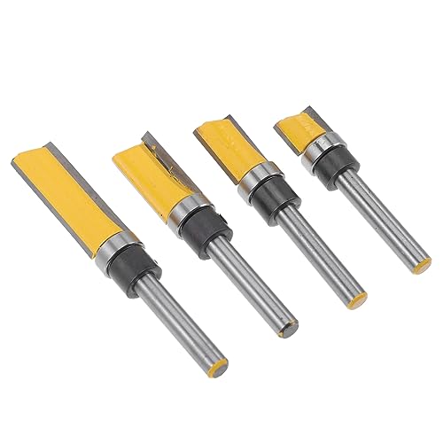 DIYEAH 1 Juego De Fresas Para Carpintería Fresas Para Bordes Fresas Para Enrasar Fresas Para Enrasar Plantillas Guías Fresas Para Ranurar Fresas De Acero Inoxidable