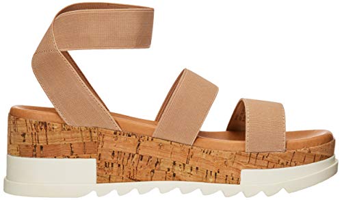 Steve Madden Bandi Blush Cork-Wrapped Textile Ankle Strap Platform Wedge Sandal (8, Blush) #TOP5