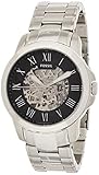 FOSSIL Herren Uhr - rundes Edelstahlgehäuse (Durchmesser 44 mm), glänzend und gebürstet - wasserdicht bis 5 ATM