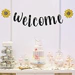 Welcome Banner, Black Glitter Hanging Sign Party Decorations, Induction Party | Home | School New Terms Begins Sign Bunting 6.3 Feet - Image 5