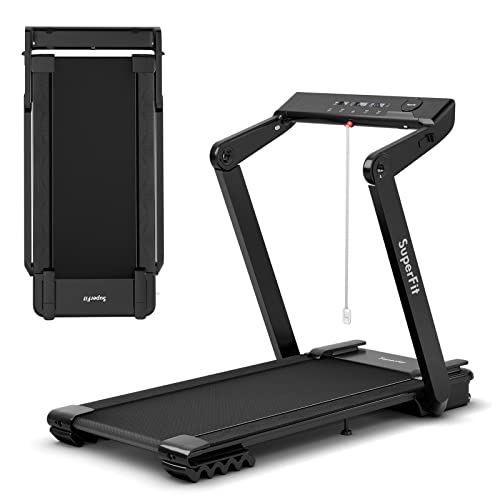 Image of GYMAX Folding Treadmill, 4HP Running Machine with LED Touch Screen, Smart APP Connection, Free Installation Fitness Workout Treadmill for Home Gym