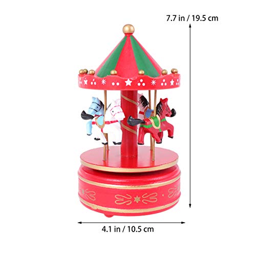 BESPORTBLE Carrossel de madeira Caixa de música Decoração de presente de aniversário para mulheres,