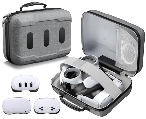 Große Tasche für Meta Quest 3/3S/2, Reisen und Aufbewahrung Tragetasche Kompatibel mit VR Headset Touch Controller Akku ...