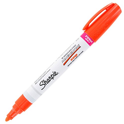 Sharpie Paint Marker Pen Oil Base Medium Point, Orange Box of 12